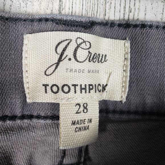 J. Crew Faded Grey Wash Denim Toothpick Skinny Jeans Women's Size 28 - Picture 4 of 11